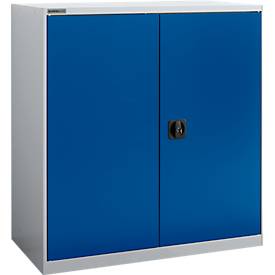 Schäfer Shop Select Draaideurkast  MS-i 12409, plaatstaal, B 950 x D 400 x H 1215 mm, 3 OH, aluminium wit/ gentiaanblauw, tot 150 kg