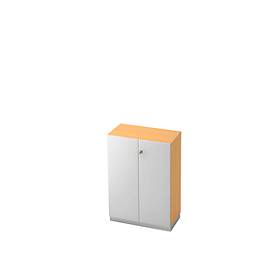 Archiefkast, 3 ordnerhoogten, B 800 x D 420 mm, beukenpatroon/zilver