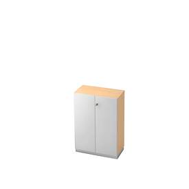 Archiefkast, 3 ordnerhoogten, B 800 x D 420 mm, esdoornpatroon/zilver