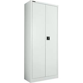 Schäfer Shop Pure universele kast, 5 OH, 4 legborden, afsluitbaar, B 800 x D 400 x H 1935 mm, staal, lichtgrijs RAL 7035/lichtgrijs RAL 7035