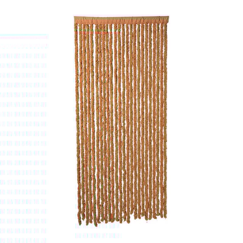 Xenos Deurgordijn fluffy - oranje - 90x200 cm