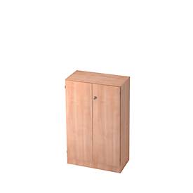 Archiefkast 3 ordnerhoogten, B 800 x D 420 x H 1270 mm, afsluitbaar, notenhoutpatroon