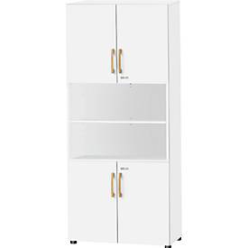 Schäfer Shop Select Start Off Combinatiekast hout, 6 OH, afsluitbaar, B 800 x D 420 x H 2240 mm, hout, wit