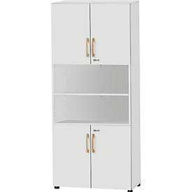 Schäfer Shop Select Start Off Combinatiekast hout, 6 OH, afsluitbaar, B 800 x D 420 x H 2240 mm, hout, lichtgrijs