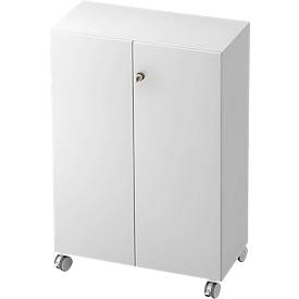 TOPAS LINE rolkast, 3 dossierhoogtes, afsluitbare deuren, wit/wit