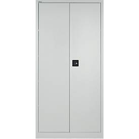 Schäfer Shop Pure universele kast, 5 OH, 4 legborden, afsluitbaar, B 950 x D 400 x H 1935 mm, staal, lichtgrijs RAL 7035/lichtgrijs RAL 7035