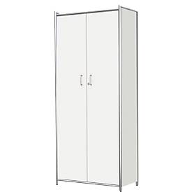 Vleugeldeurkast Toledo, met zicht-achterwand, afsluitbaar, 5 ordnerhoogten, B 800 x D 380 x H 1850 mm, wit