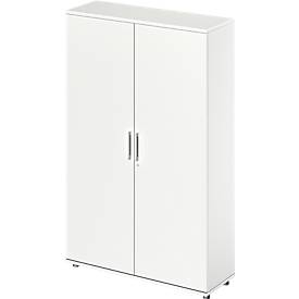 Schäfer Shop Genius TETRIS WOOD draaideurkast, 5 OH, hoogte incl. glijders, B 1200 mm, wit