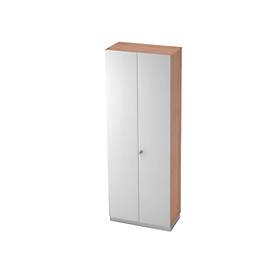 Archiefkast 6 ordnerhoogten, B 800 x D 420 mm, notenhoutpatroon/zilver