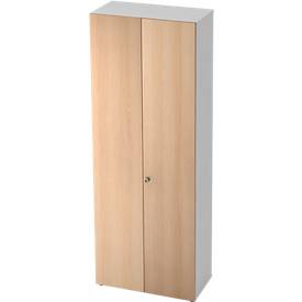 TOPAS LINE kast, archief-/garderobekast, 6 dossierhoogtes, B 800 mm, decor wit/eiken