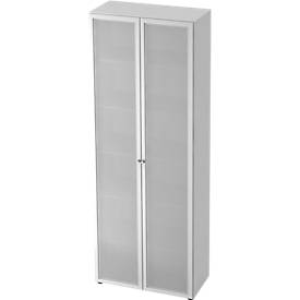 Glasdeurkast TOPAS LINE, 6 dossierhoogtes, B 800 mm, wit