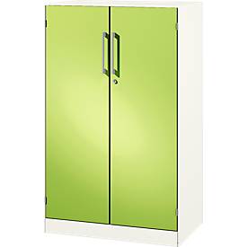 C und P Vleugeldeurkast ASISTO C 3000, 3 ordnerhoogten, B 800 mm, wit/viridiaangroen