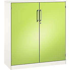 C und P Vleugeldeurkast ASISTO C 3000, 3 ordnerhoogten, B 1000 mm, wit/viridiaangroen