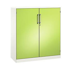 C und P Vleugeldeurkast ASISTO C 3000, 3 ordnerhoogten, B 1200 mm, wit/viridiaangroen