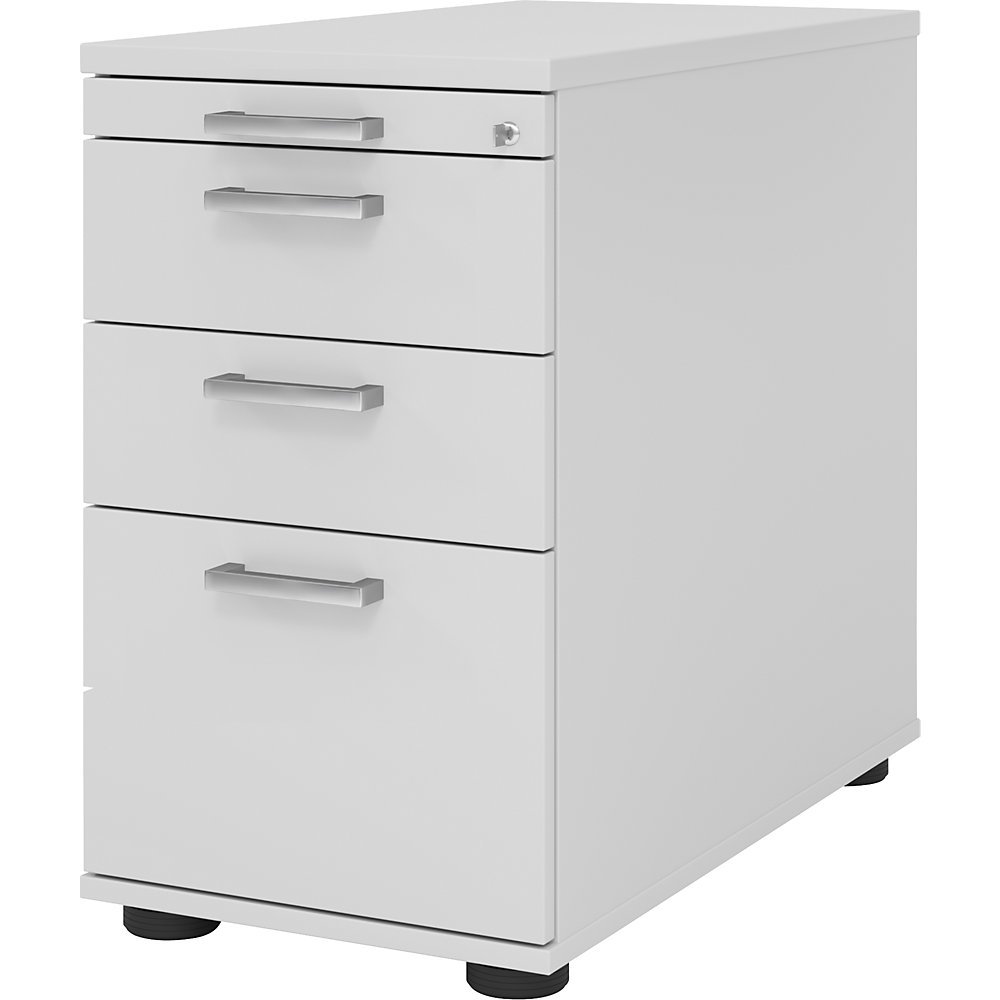 Eurokraft pro Staand ladeblok, 2 materiaalladen, 1 hangmappenlade, 1 benodigdhedenlade, lichtgrijs