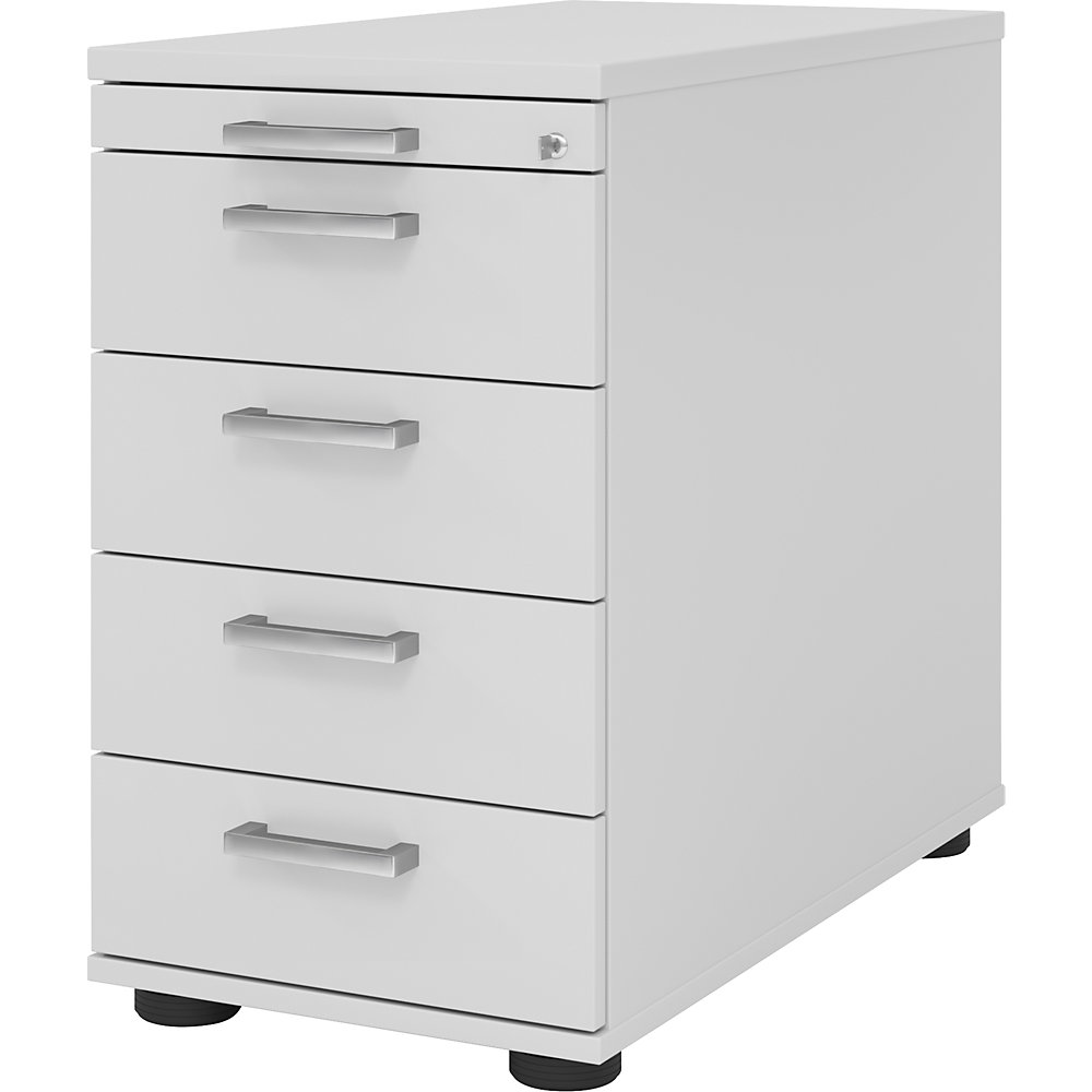 Eurokraft pro Staand ladeblok, 4 materiaalladen, 1 benodigdhedenlade, lichtgrijs