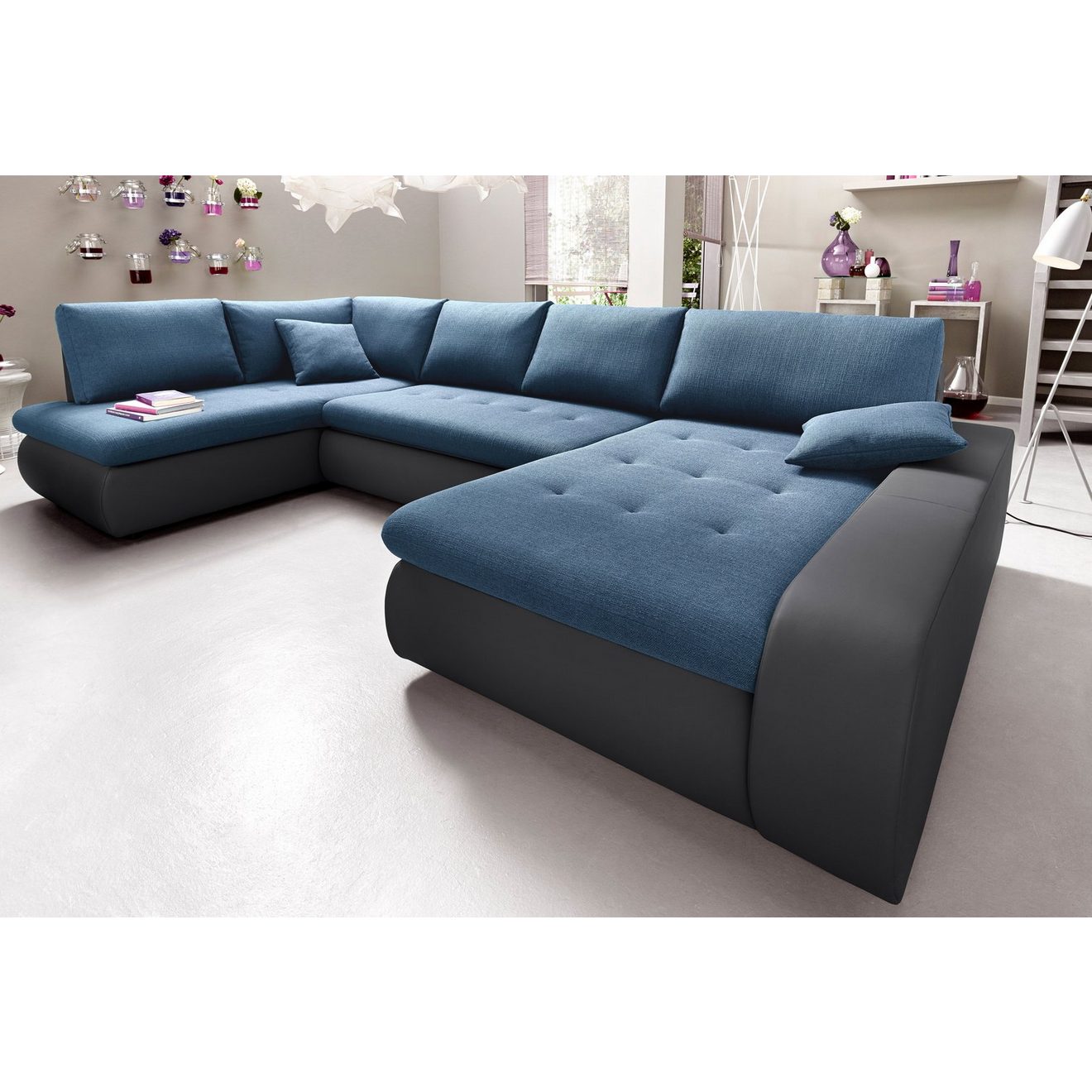 TRENDMANUFAKTUR Zithoek Indie, geweldig zitcomfort, uitgebreide detailafwerking, U-vorm