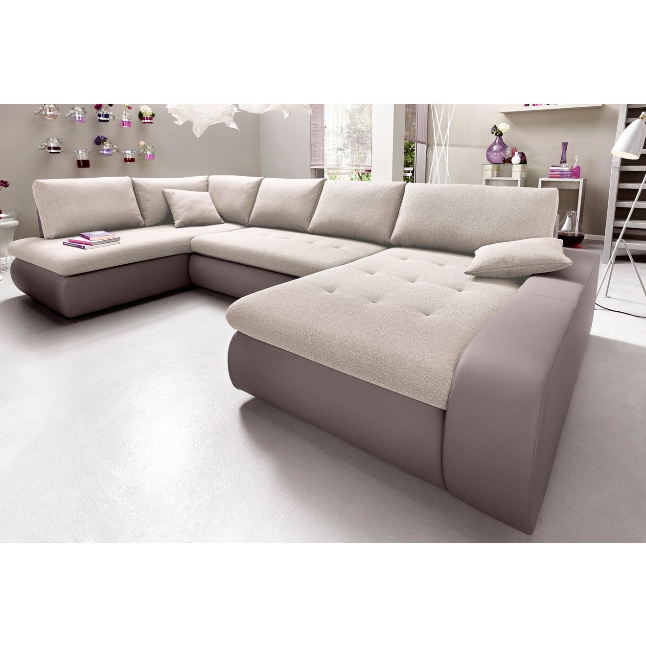 TRENDMANUFAKTUR Zithoek Indie, geweldig zitcomfort, uitgebreide detailafwerking, U-vorm
