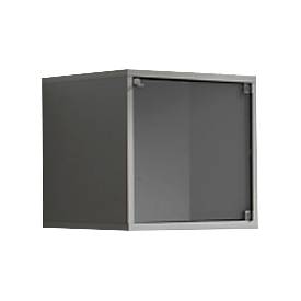 Glasdeur voor kubusvormige open kast, aluminium zilver