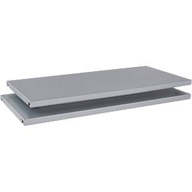 Schäfer Shop Genius Legborden TETRIS SOLID, voor vleugeldeurkasten, B 600 mm, plaatstaal, gepoedercoat, blank aluminium, 2 stuks