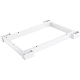Schäfer Shop Genius Stalen sokkel TETRIS WOOD, teruggebracht, voor archiefrekken/kasten B 400 mm, wit