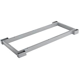 Schäfer Shop Genius Stalen sokkel TETRIS WOOD, teruggebracht, voor archiefrekken/kasten B 800 mm, blank aluminium