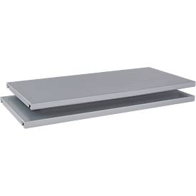 Schäfer Shop Genius Legborden TETRIS SOLID, voor vleugeldeurkasten, van staal, B 800 mm, blank aluminium, 2 stuks