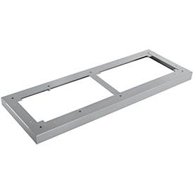 Schäfer Shop Genius stalen sokkel TETRIS WOOD, voor rekken/kasten B 1000 mm, aluminium wit