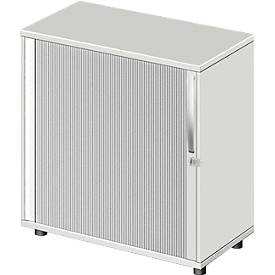 Schäfer Shop Select Roldeurkast LOGIN, 2 ordnerhoogten, afsluitbaar, B 800 x D 420 x H 744 mm, lichtgrijs