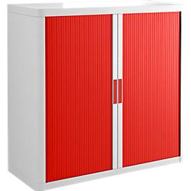 Paperflow Roldeurkast - B 1100 x D 415 x H 1040 mm - wit/rood