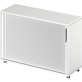 Schäfer Shop Genius Roldeurkast met dwarse roldeur TETRIS WOOD, 2 ordnerhoogten, B 1200 mm, hoogte incl. glijders, wit