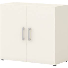 Vleugeldeurkast TEMPIO -  van hout - 2 OH - B 800 x D 340 x H 720 mm - wit/wit