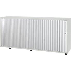 Schäfer Shop Select Ronde rolluikkast, hout, 2 legplanken, B 1600 mm x D 421 x H 750 mm, lichtgrijs