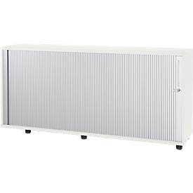 Schäfer Shop Select Dwarsrolluikkast, hout, 2 legplanken, B 1600 mm x D 421 x H 750 mm, wit, wit.