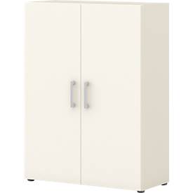 Vleugeldeurkast TEMPIO -  van hout - 3 OH - B 800 x D 340 x H 1070 mm - wit/wit