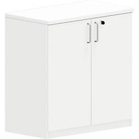 Vleugeldeurkast NEVADA - houten - B 800 x D 445 x H 825 mm - 2 OH - wit