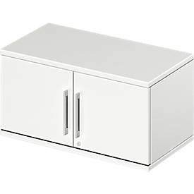 Schäfer Shop Genius Opzetvleugeldeurkast TETRIS WOOD, 1 ordnerhoogte, B 800 x H 400 mm, wit