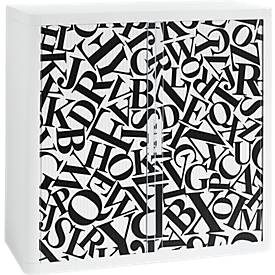 Paperflow Roldeurkast, roldeuren letters, hoogte 1040 mm