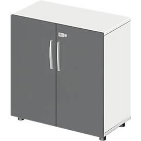 Schäfer Shop Select LOGIN kast, 2 dossierhoogtes, B 800 x D 420 x H 788 mm, wit/grafiet