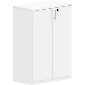 Vleugeldeurkast NEVADA - houten - B 800 x D 445 x H 1155 mm - 3 OH - wit