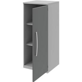 Archiefkast BARI, 3 ordnerhoogten, 2 legborden, deuraanslag rechts, B 427 x D 430 x H 1117 mm, lichtgrijs/antraciet