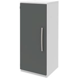 Archiefkast BARI, 3 ordnerhoogten, 2 legborden, deuraanslag links, B 427 x D 430 x H 1117 mm, wit/antraciet