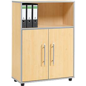 Schäfer Shop Select Schäfer Shop  Select Combikast Moxxo IQ, hout, 2 vleugeldeuren, 1 open vak, 3 ordnerhoogten, B 801 x D 362 x H 1115 mm, esdoornpatroon