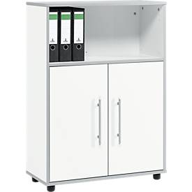 Schäfer Shop Select Schäfer Shop  Select Combikast Moxxo IQ, hout, 2 vleugeldeuren, 1 open vak, 3 ordnerhoogten, B 801 x D 362 x H 1115 mm, wit