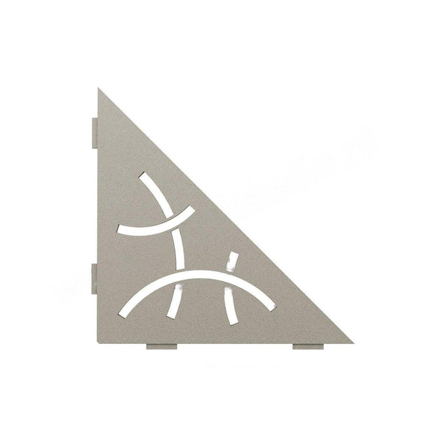 Schluter Shelf-E-S1 planchet - 21x21x0.5cm - inbouw - Driehoek - Perforatie: Curve - gecoat steengrijs ses1d6tssg