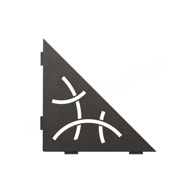 Schluter Shelf-E-S1 planchet - 21x21x0.5cm - inbouw - Driehoek - Perforatie: Curve - gecoat donker antraciet ses1d6tsda