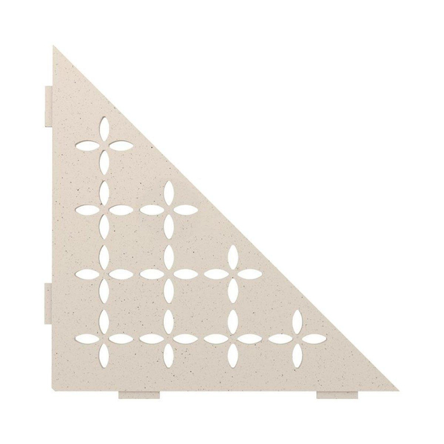 Schluter Shelf-E-S1 planchet - 21x21x0.5cm - inbouw - Driehoek - Perforatie: Floral - gecoat Ivoor ses1d5tsi