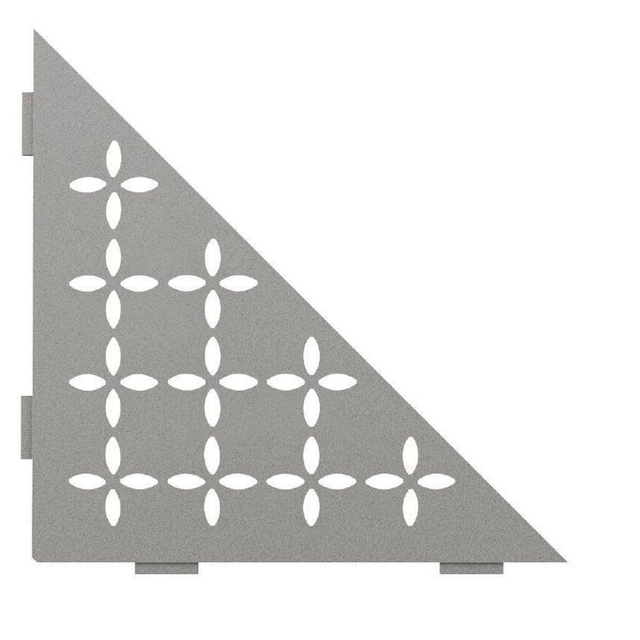 Schluter Shelf-E-S1 planchet - 21x21x0.5cm - inbouw - Driehoek - Perforatie: Floral - gecoat steengrijs ses1d5tssg