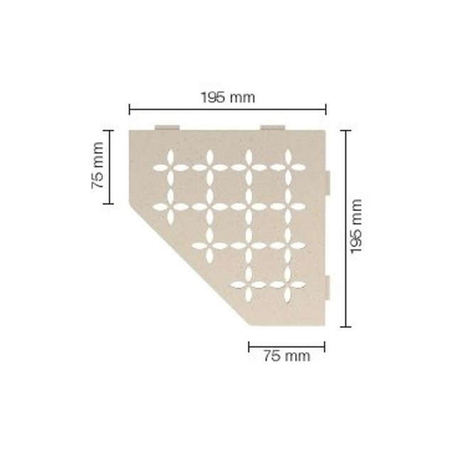 Schluter Shelf-E-S2 planchet - 19.5x19.5x0.5cm - inbouw - Driehoek - Perforatie: Floral - gecoat Ivoor ses2d5tsi