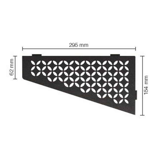 Schluter Shelf-E-S3 planchet - 29.5x15.4x0.5cm - inbouw - Perforatie: Floral - gecoat donker antraciet ses3d5tsda